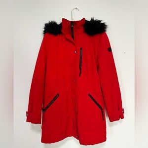 Winter jacket, faux fur, fleece lined.